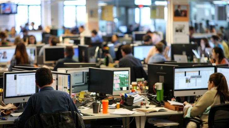 busy office scene stockcake